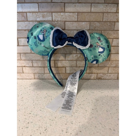 Disney Accessories - Disney Parks Epcot United Kingdom Alice In Wonderland Minnie Mouse Ears Headband